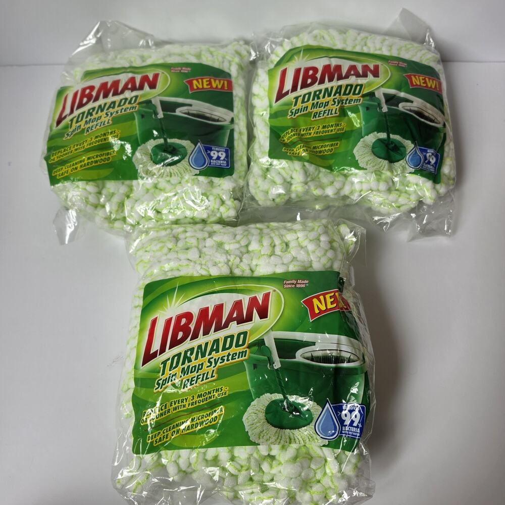 Libman Tornado Spin Mop System Refill Head Lot Of 3 New In Package